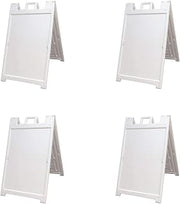 White 4-Pack of Plasticade Signicade Deluxe A-Frame Sidewalk Curb Sign Portable Folding Double-Sided Display with Quick-Change System