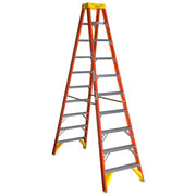 () Twin Step Ladder by Werner – 79"L x 30.5"W x 9"H, Fiberglass, Orange, Model T6210