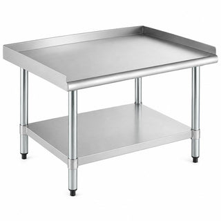 Glownary 18-Gauge Stainless Steel Equipment Stand with Undershelf – 36x30x26 Inches, Galvanized Legs, 959 lb Capacity