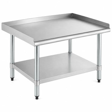 Glownary 18-Gauge Stainless Steel Equipment Stand with Undershelf – 36x30x26 Inches, Galvanized Legs, 959 lb Capacity