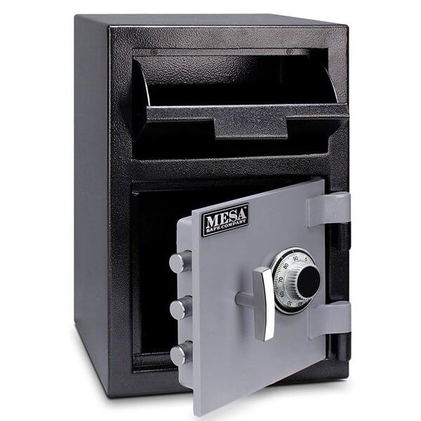 Cash Depository Safe by Mesa Safe Co. – 0.8 cu. ft., 0.8 cubic_feet, Alloy Steel, Black/Grey, Model MFL2014C