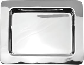 HUBERT Serving Tray Silver Stainless Steel - 10" L x 8" W x 3/4" H