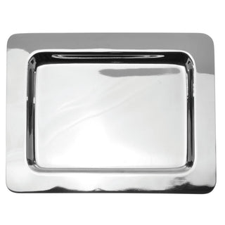 Serving Tray Silver Stainless Steel - 10" L x 8" W x 3/4" H by HUBERT – 10" x 8" x 0.8", Stainless Steel, Silver, Model TR08008188