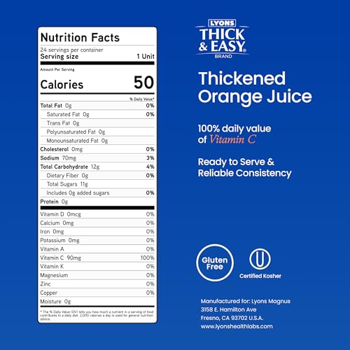 Thick & Easy Orange / 0.17 Ounce (Pack of 24) / Honey Iced Tea