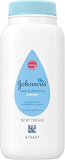 SC Johnson Johnson’s Baby Powder with Naturally Derived Cornstarch Aloe & Vitamin E, Hypoallergenic, 1.5 oz Trial Size - Pack of 24