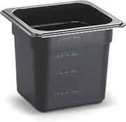 HUBERT Sixth-Size Polycarbonate Cold Food Pan, Black - 6 15/16" L x 6 3/8" W x 6" D
