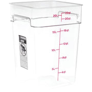 Food Storage Container - Classic Series Square - 22 QT (Quart) - Commercial Grade for Food Prep (Clear) by Cambro – 22 QT, 20.8 liters, Polycarbonate (PC), Model CA22SFSCW135