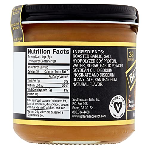 Better Than Bouillon Roasted Garlic + Sauteed Onion / 8 Ounce (Pack of 2) / 2 Vegetable