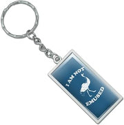 Graphics and More I Am Not Emused Emu Amused Funny Humor Rectangle Keychain in Chrome Plated Metal