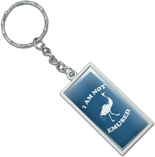 Graphics and More I Am Not Emused Emu Amused Funny Humor Rectangle Keychain in Chrome Plated Metal