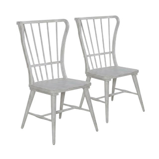 Pine Windsor Back Side Chairs Set of by Starlight Canyon Home – Pine Solids and amp, Veneers, White, Pack of 2