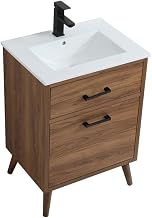 24 Inch Bathroom Vanity in Walnut Brown
