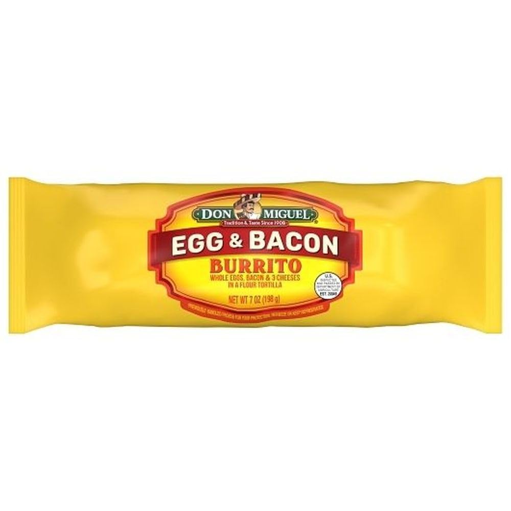 Bacon Egg and Cheese Burrito by Don Miguel – 7 Ounces, Pack of 12