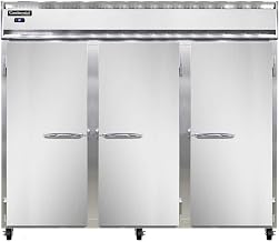 3RES Extra-Wide Three Section Reach In Refrigerator, 85-1/2"W, Shallow Depth