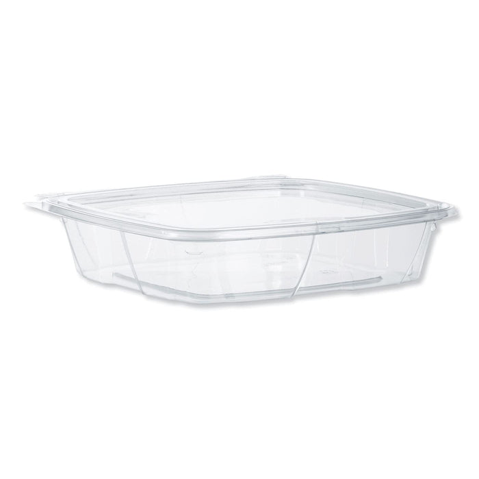 Dart 35 oz ClearPac SafeSeal Tamper-Evident Clear PET Plastic Container with Hinged Flat Lid, CH35DEF (200 Count)