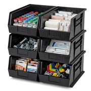 QUANTUM STORAGE SYSTEMS Black / 18L x 11W x 10H / Ultra Stack & Hang Open Storage Bins