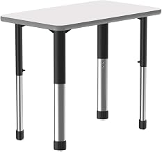 Correll Markerboard Collaborative Desk in Frosty White AD3420DE-REC-80-09-13