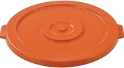 Global Industrial 44 Gallon Plastic Trash Can Lid, Bright Orange