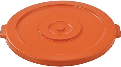 Global Industrial 44 Gallon Plastic Trash Can Lid, Bright Orange