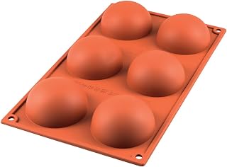 Silikomart SiliconFLEX Half Sphere Mold – 6 Cavities – 2 3/4" x 2 3/4" x 1 3/8" – Non-Stick Silicone Mold for Domes, Cakes, Mousses, and Desserts