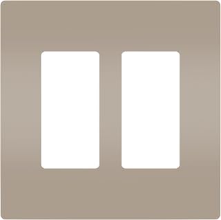 Pass & Seymour Legrand radiant RWP262NICC6 Screwless Wall Plates, 2 Gang, Decorator Rocker Switch Outlet GFCI Wall Plate Covers, Nickel (6 Pack)