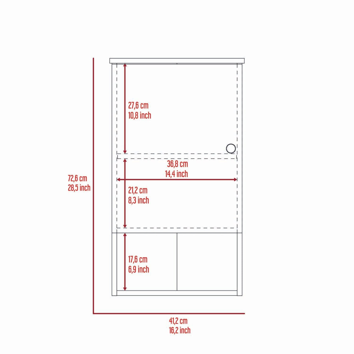 Alaska Medicine Cabinet with 3 Storage Shelves by FM FURNITURE – Metal, Light Oak-white, Model FM7120GDB