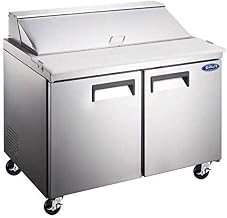 Adcraft GRSL-2D Grista Double-Door Refrigerated Salad/Sandwich Prep Table, Stainless Steel, 115v