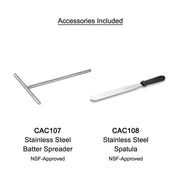 Crepe Maker with 208/240V & 16" Aluminum Cooking Plate by Waring – 16", Stainless Steel, Silver, Model WSC165BX