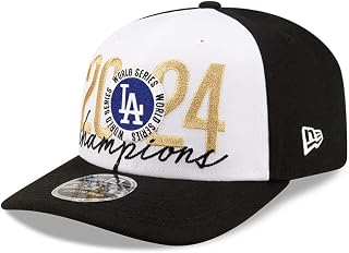 New Era Los Angeles Dodgers Champions 2024 MLB 9Seventy Adjustable Unisex Cap, Black, Talla Única