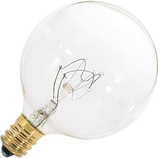 Satco S3821 120V Candelabra Base 15-Watt G16.5 Light Bulb, Clear, 1 x 1 x 3 inches