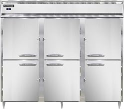 DL3RE-SS-PT-HD Designer Line Extra-Wide Three Section Pass-Thru Refrigerator, 85-1/5"W, Full Stainless & Half Height Doors