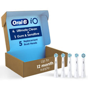 iO Ultimate Clean Replacement Brush Heads by Oral-B – 1 Count (Pack of 5), Nylon, White, Pack of 5, Model Oral-B iO Ultimate Clean