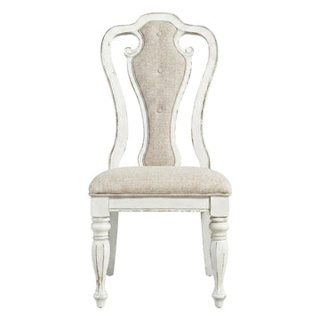 Chenille-Upholstered Side Chair Set of by Starlight Canyon Home – Solid + Manufactured Wood, White