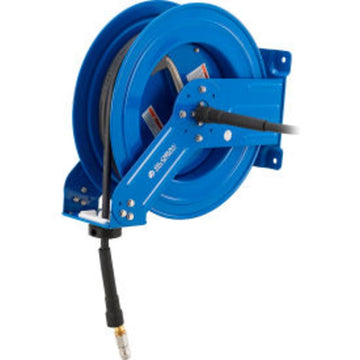 Global Industrial Spring Retractable Steel Hose Reel w/ 1/2" x 50'L Hose – 300 PSI