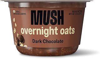MUSH Overnight Oats - Dark Chocolate - Good Source of Fiber, Non-GMO, Dairy Free, Gluten Free, 5oz