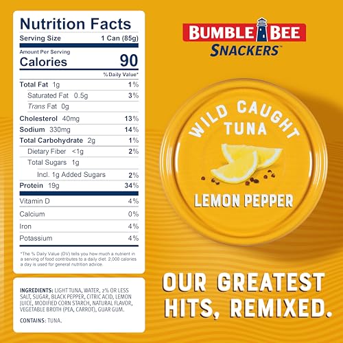 Bumble Bee Lemon Pepper / 3 Ounce (Pack of 1) / 1 Tuna Fish