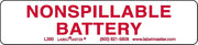 Labelmaster L390 Nonspillable Battery Label (Pack of 500)