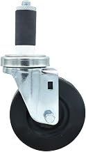 BK Resources 4" Hard Rubber 1-1/4" Expanding Stem Swivel Caster for Work Tables, NSF, 300lb Capacity Per Wheel