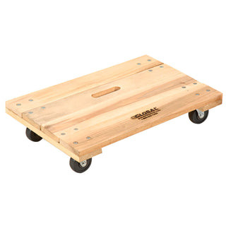 Hardwood Dolly with Solid Deck by Global Industrial – 36.5"L x 24"W x 5"H, Wood, Brown, Model 952156