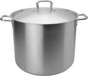 Browne Foodservice Elements 32 Quart Stainless Steel Stock Pot w/Cover, NSF