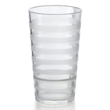 G.E.T. Orbis Shatterproof Opaque Striped Plastic Tumbler by GET – 12 Piece Set, 24.0 ounces, Plastic, Clear, Pack of 12
