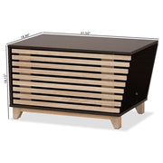 Eckhart Modern and Contemporary Two-Tone Dark Brown and Oak Finished Wood Cat Litter Box Cover House by Baxton Studio – Small, Brown, Model 194-21003-11762-CYMX
