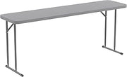 Flash Furniture 6 ft Plastic Folding Training Table, Gray | Durable Construction, Commercial Use