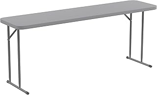 Flash Furniture 6 ft Plastic Folding Training Table, Gray | Durable Construction, Commercial Use