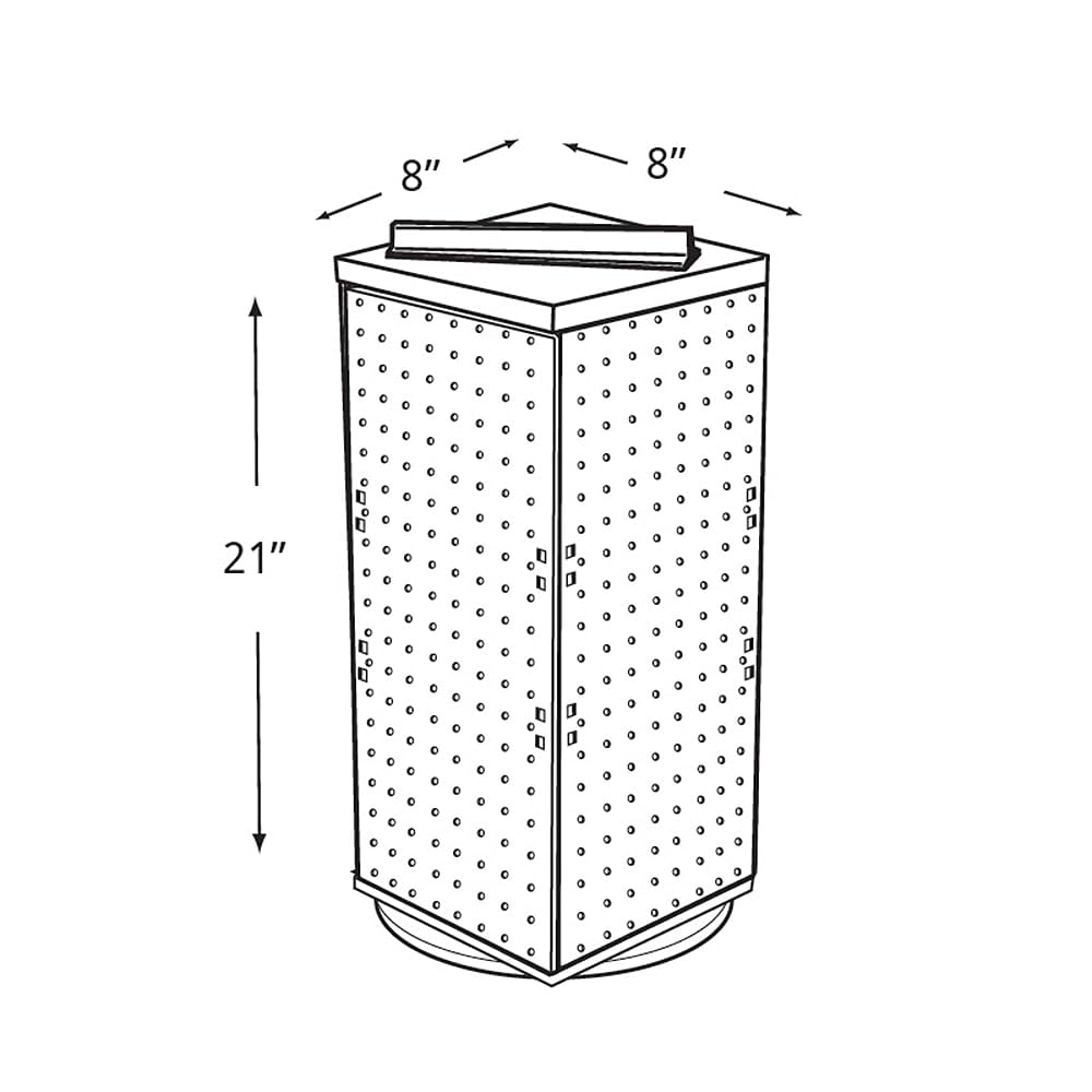 Azar Displays Pegboard + Hooks / Clear / 8 inches (W) x 8 inches (D) x 20 inches (H) Display Racks