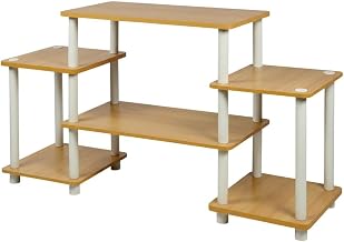 Furnifact White Entertainment Center with Modern Design, No Tools Assembly, Durable Material, Spacious Storage, for Living Room and Entertainment Area