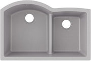 Elkay Quartz Classic ELGHU3322RGS0 Greystone Offset 60/40 Double Bowl Undermount Sink with Aqua Divide