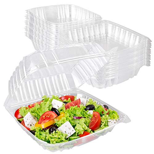 Stock Your Home 8" x 8" - 25 Count / Clear / 1 Clamshell Take Out Containers
