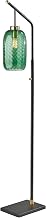 Adesso Floor Lamp, Black & Emerald Green Glass, Antique Style, 64”