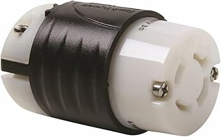 Legrand Pass & Seymour L1620C Turnlok Industrial Spec Grade Locking Connector, 20 Amp 3 Phase 480V, NEMA L16-20R, Black/White (1 Count)